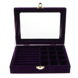 Travel Jewelry Display Case with Glass Lid