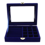 Travel Jewelry Display Case with Glass Lid