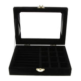 Travel Jewelry Display Case with Glass Lid