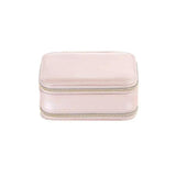 Leather Jewelry Box Double Zippers Storage Smooth Holder
