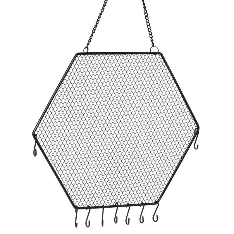 Hexagonal Jewelry Storage Rack Wall Mounted Organizer