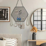 Hexagonal Jewelry Storage Rack Wall Mounted Organizer
