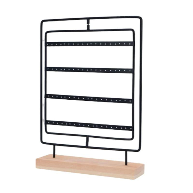 5-Layer Rotating Jewelry Holder with Wood Base
