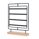 5-Layer Rotating Jewelry Holder with Wood Base