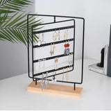 5-Layer Rotating Jewelry Holder with Wood Base