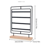 5-Layer Rotating Jewelry Holder with Wood Base