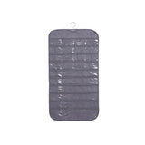 Jewelry Organizer Dustproof 80 Grid Hanging Storage Bag Grey