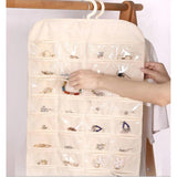 Jewelry Organizer Dustproof Hanging Storage Bag Grey