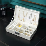 Jewelry Box with Lock Organizer Necklace Earring Ring Charm Container