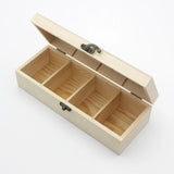 Wood 4 Compartment Organizer Box Grids Cosmetic Tea Watch Jewelry Storage