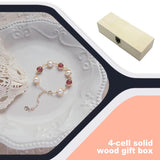 Wood 4 Compartment Organizer Box Grids Cosmetic Tea Watch Jewelry Storage