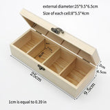 Wood 4 Compartment Organizer Box Grids Cosmetic Tea Watch Jewelry Storage