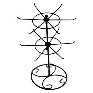 2-Tier Jewelry Storage Metal Earrings Necklace Hanging Bracelet Stand