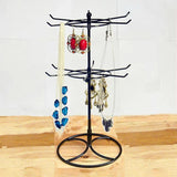 2-Tier Jewelry Storage Metal Earrings Necklace Hanging Bracelet Stand