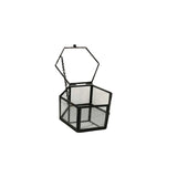 Glass Jewelry Storage Box Hexagonal Necklace Bracelet Display Case