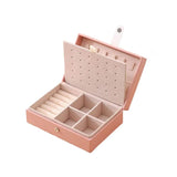 Portable Jewelry Box Dust-proof Showcase Case Storage Trays