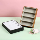 Wood Storage Box 4 Compartment Large Capacity Sunglass Eyeglass Display Stand