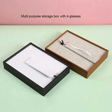 Wood Storage Box 4 Compartment Large Capacity Sunglass Eyeglass Display Stand
