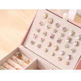 Portable Jewelry Box Necklaces Showcase Earrings Organizer