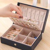 Portable Jewelry Box Necklaces Showcase Earrings Organizer