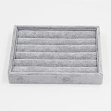 Gray Velvet Jewelry Display Tray for Rings