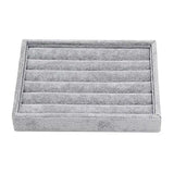 Gray Velvet Jewelry Display Tray for Rings