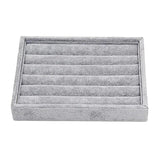 Gray Velvet Jewelry Display Tray for Rings