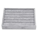 Gray Velvet Jewelry Display Tray for Rings