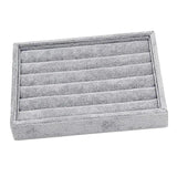 Gray Velvet Jewelry Display Tray for Rings