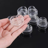 10Pcs Heart Shape Plastic Storage Jars for Crafts