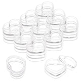 10Pcs Heart Shape Plastic Storage Jars for Crafts