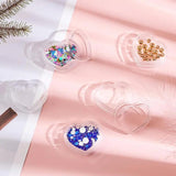 10Pcs Heart Shape Plastic Storage Jars for Crafts