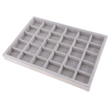 30 Compartments Velvet Jewelry Display Tray Holder