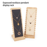 Bamboo Wood Jewelry Display Stand Necklace Showcase