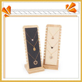 Bamboo Wood Jewelry Display Stand Necklace Showcase