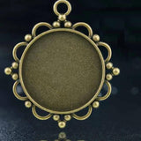 50Pcs Round Pendant Bases Holiday DIY Jewelry Making Findings