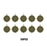 50Pcs Round Pendant Bases Holiday DIY Jewelry Making Findings