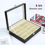 8 Slots PU Leather Eyewear Display Box Watch Organizer
