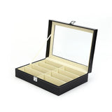 8 Slots PU Leather Eyewear Display Box Watch Organizer