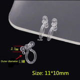 50 PCS Transparent Ear Clip For DIY Jewelry Making, Resin Earrings Accessories