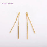 14K Plated Chain Tassel Charms, Brass Tassel Pendants