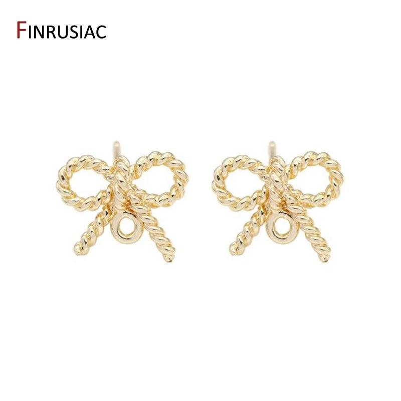 14K Plated Bow Earring Post Hooks DIY Jewelry Making