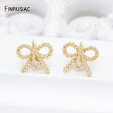 14K Plated Bow Earring Post Hooks DIY Jewelry Making