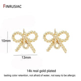 14K Plated Bow Earring Post Hooks DIY Jewelry Making