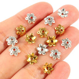 20PCS Tibetan Silver Leaf Flower Bead Caps for Jewelry Making DIY
