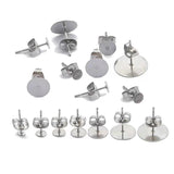 Stainless Steel Post Earring Studs Base Pins Lot for DIY Jewelry Making