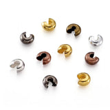 100pcs Copper Half Round Crimp Beads Covers for Jewelry Making