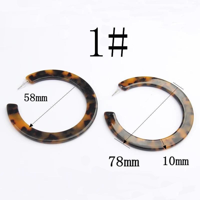 Leopard Hoop Earrings Bohemian Round Tortoiseshell Wedding Jewelry