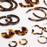 Leopard Hoop Earrings Bohemian Round Tortoiseshell Wedding Jewelry