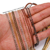 Rhodium Bronze Brass Long Necklace Cable Chains 10m/lot